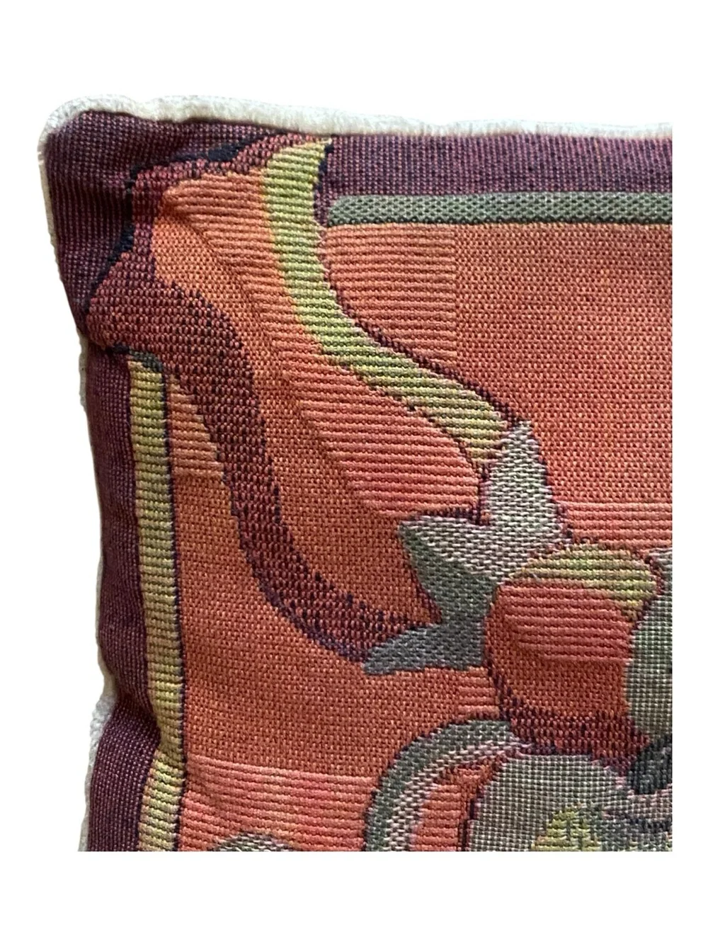 Vintage Antique Vintage Needlepoint Small Throw Pillow Tulip Flower Stuffed
